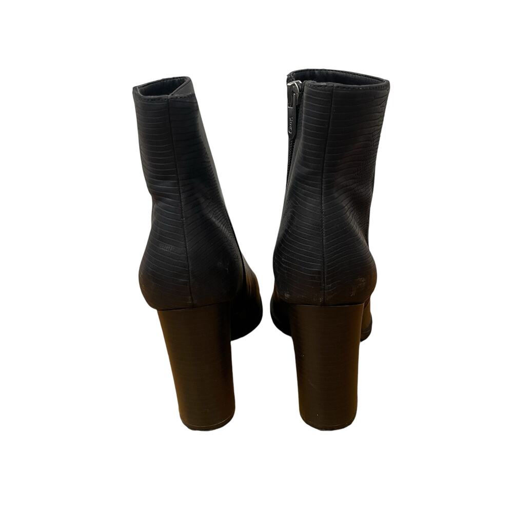 Circus by Sam Edelman Rollins Black Croc Embossed Leather Bootie Size 8.5 - Picture 4 of 8